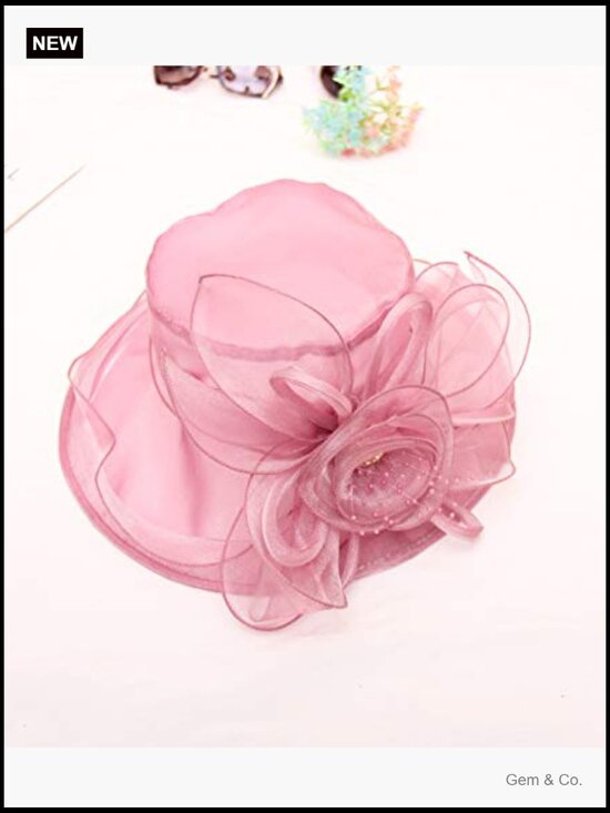 Organza Wide Brim Derby Fascinator Hat Church Wedding Cocktail Tea Party